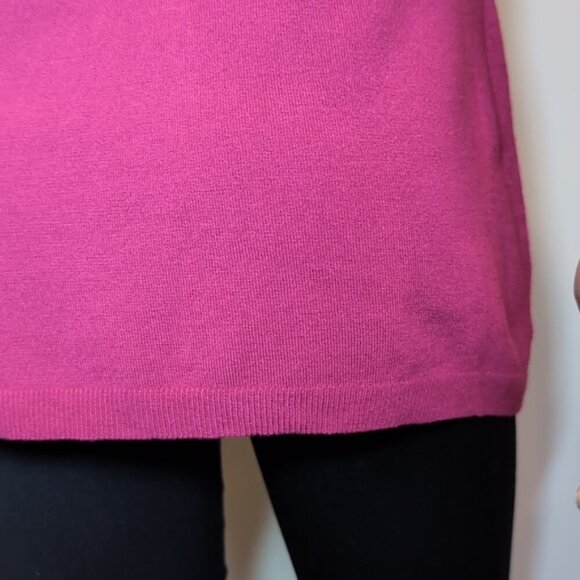 3/$20 Tribal Knit Top Sleeveless Sweater Tank Magenta Berry Tunic Size Large - Picture 6 of 10